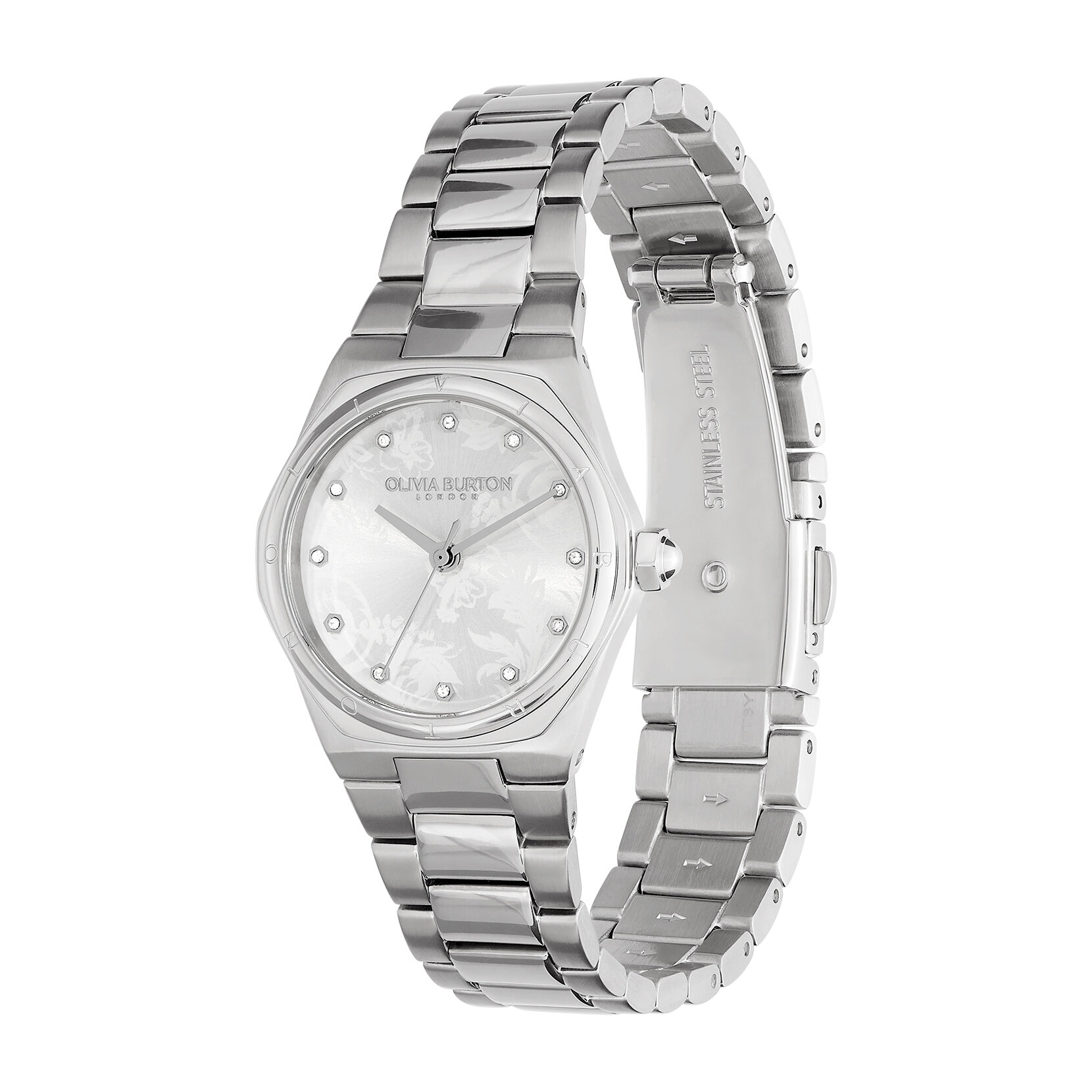 28mm Mini Hexa White & Silver Bracelet Watch 