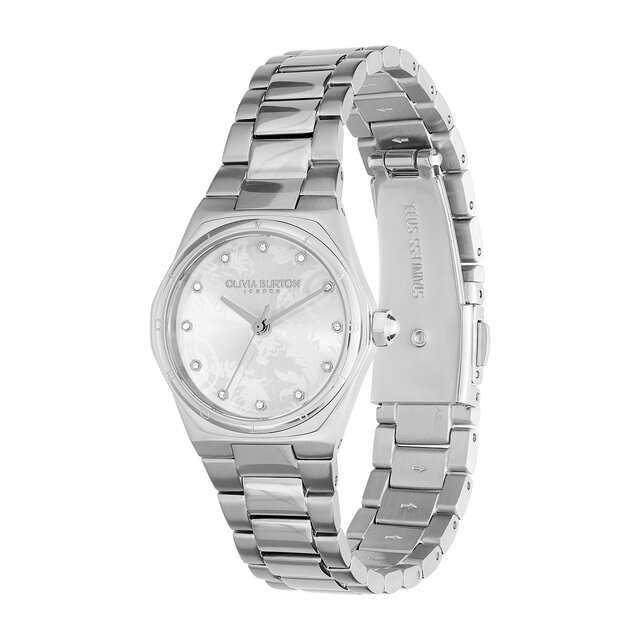 28mm Mini Hexa White & Silver Bracelet Watch