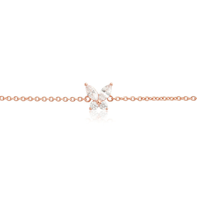 Bracelet Sparkle Butterfly Marquise Butterfly or rose