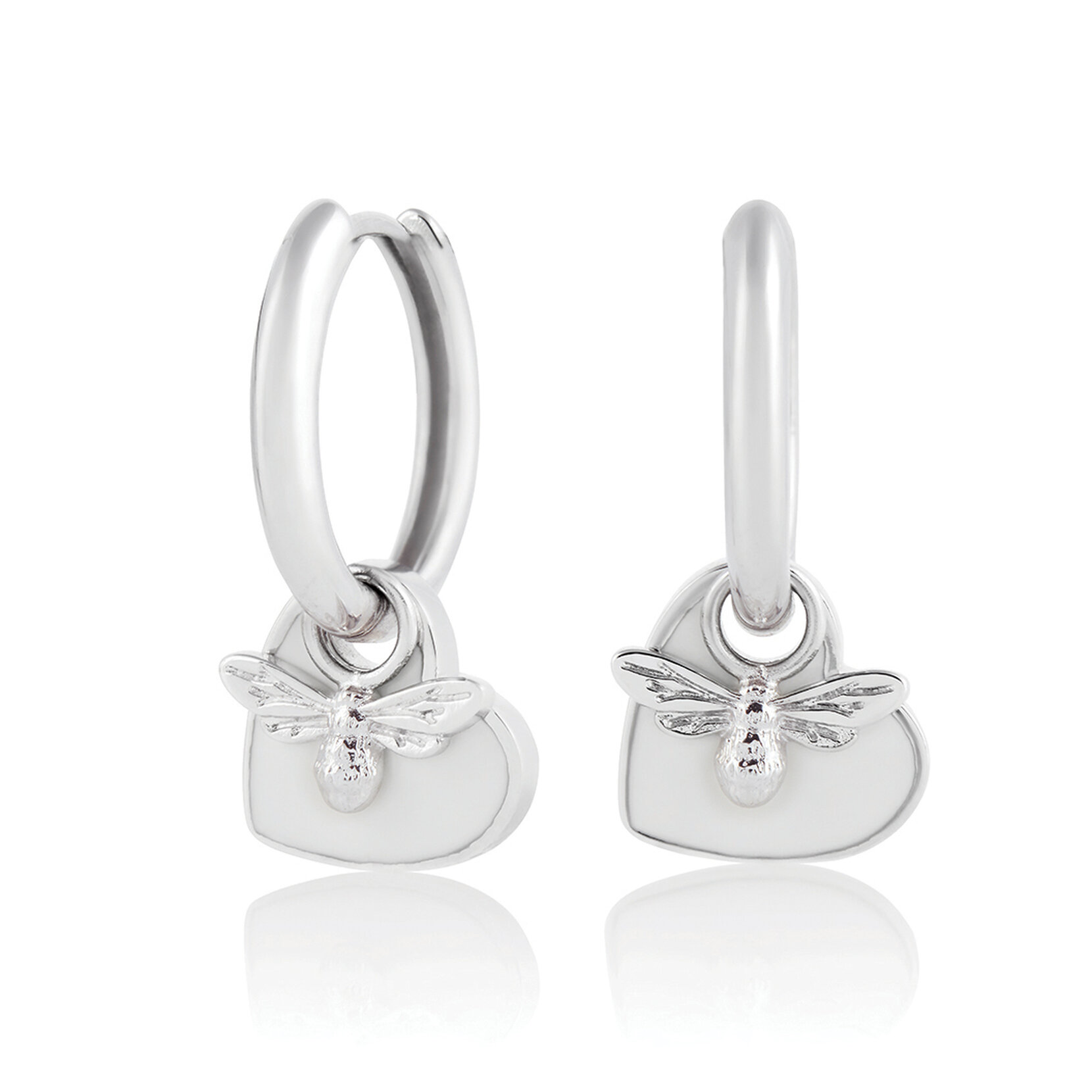 Créoles You have my Heart blanc et argent 