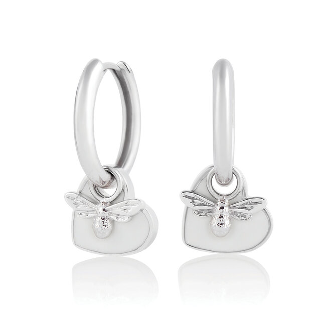 Créoles You have my Heart blanc et argent 