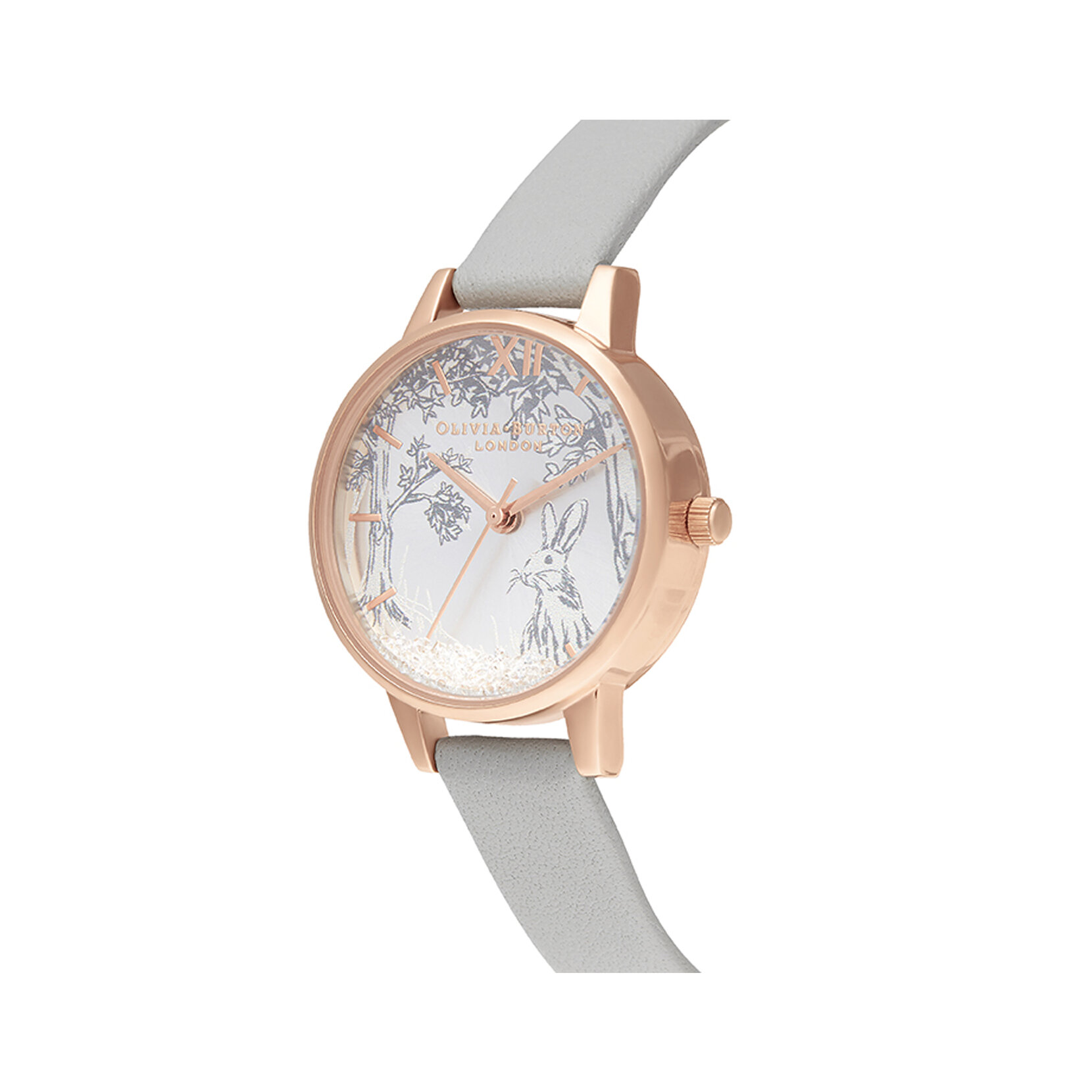 Snow Globe Winter Bunny Midi Grey & Rose Gold