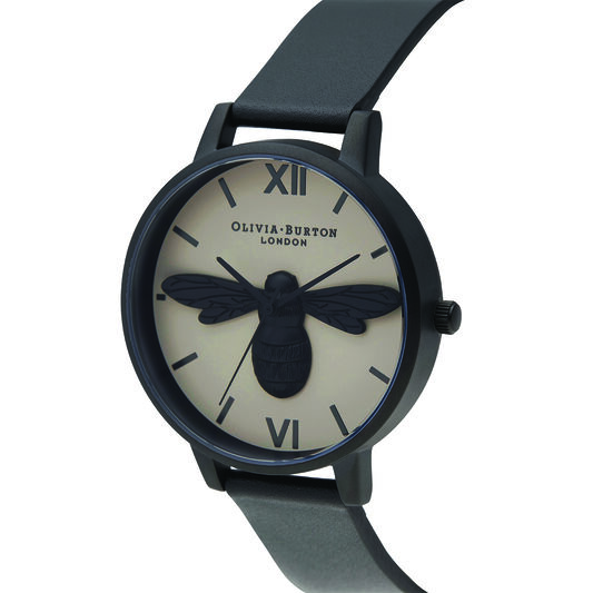 Shoreditch Bee, Greige Dial & Matte Black