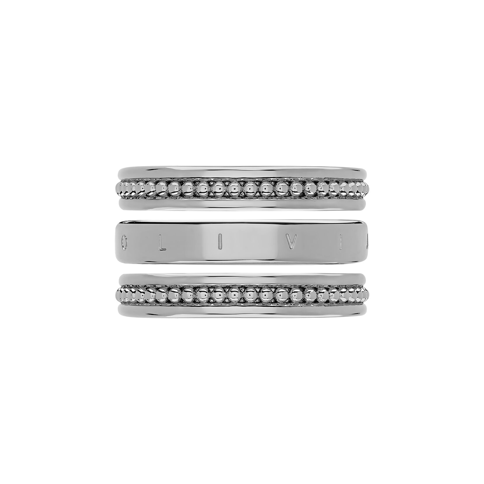 Ever Stacked Silver Tone Rings L