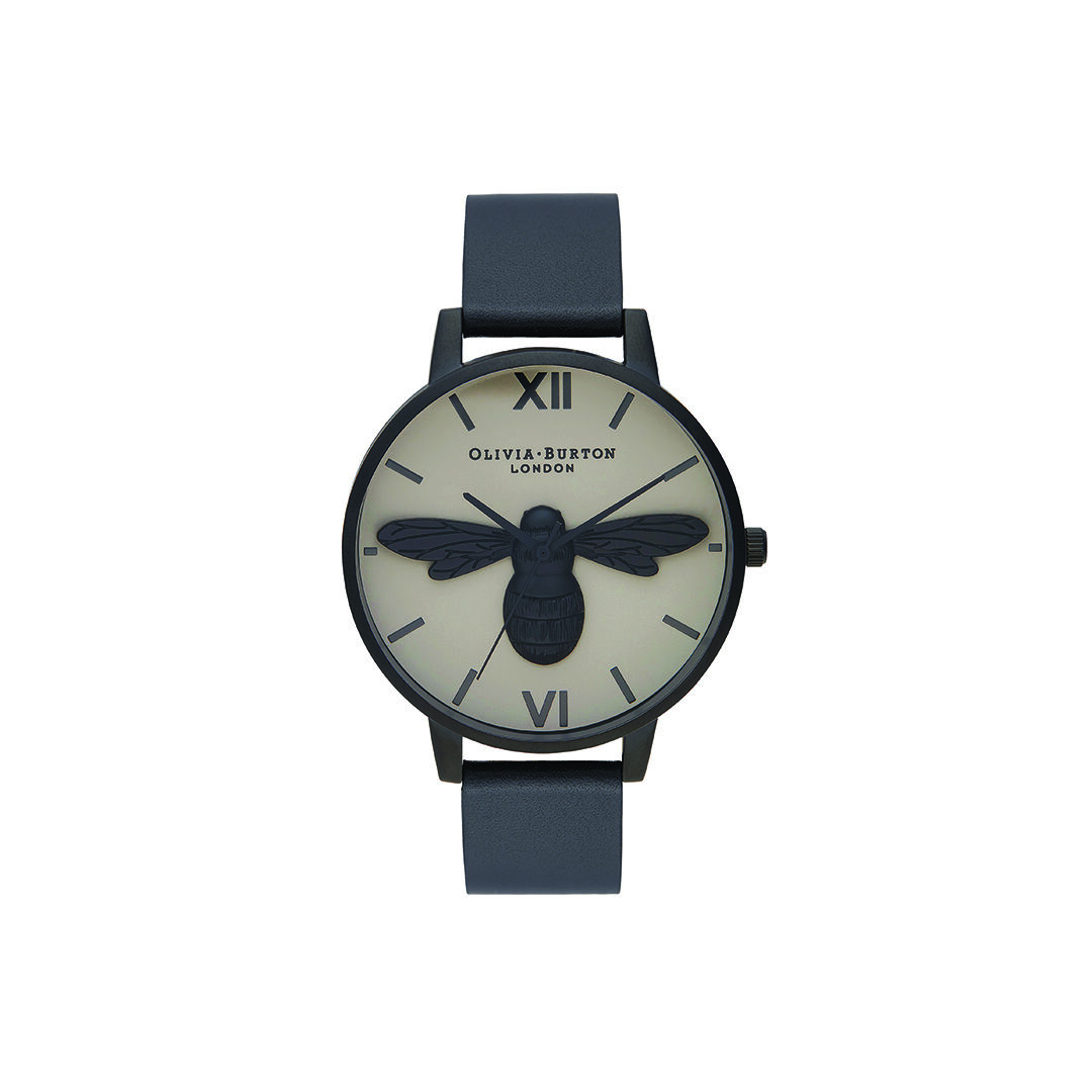 Olivia burton bee watch black