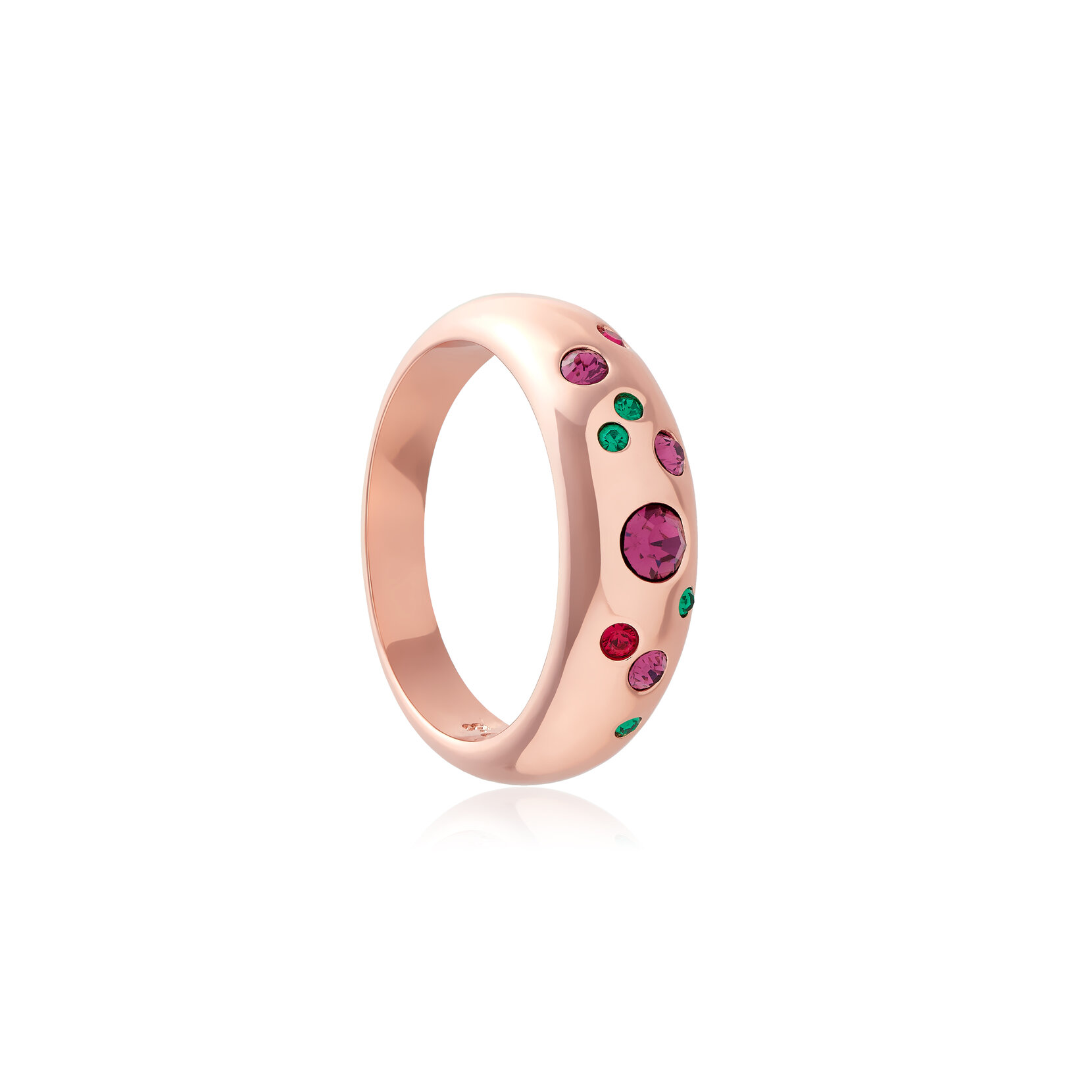 Bague Jewel Tone Rainbow or rose