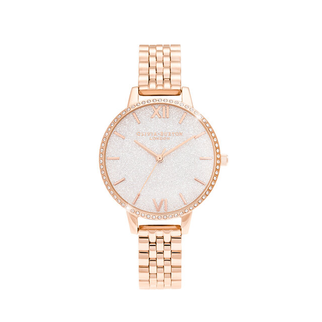34mm White & Rose Gold Bracelet Watch