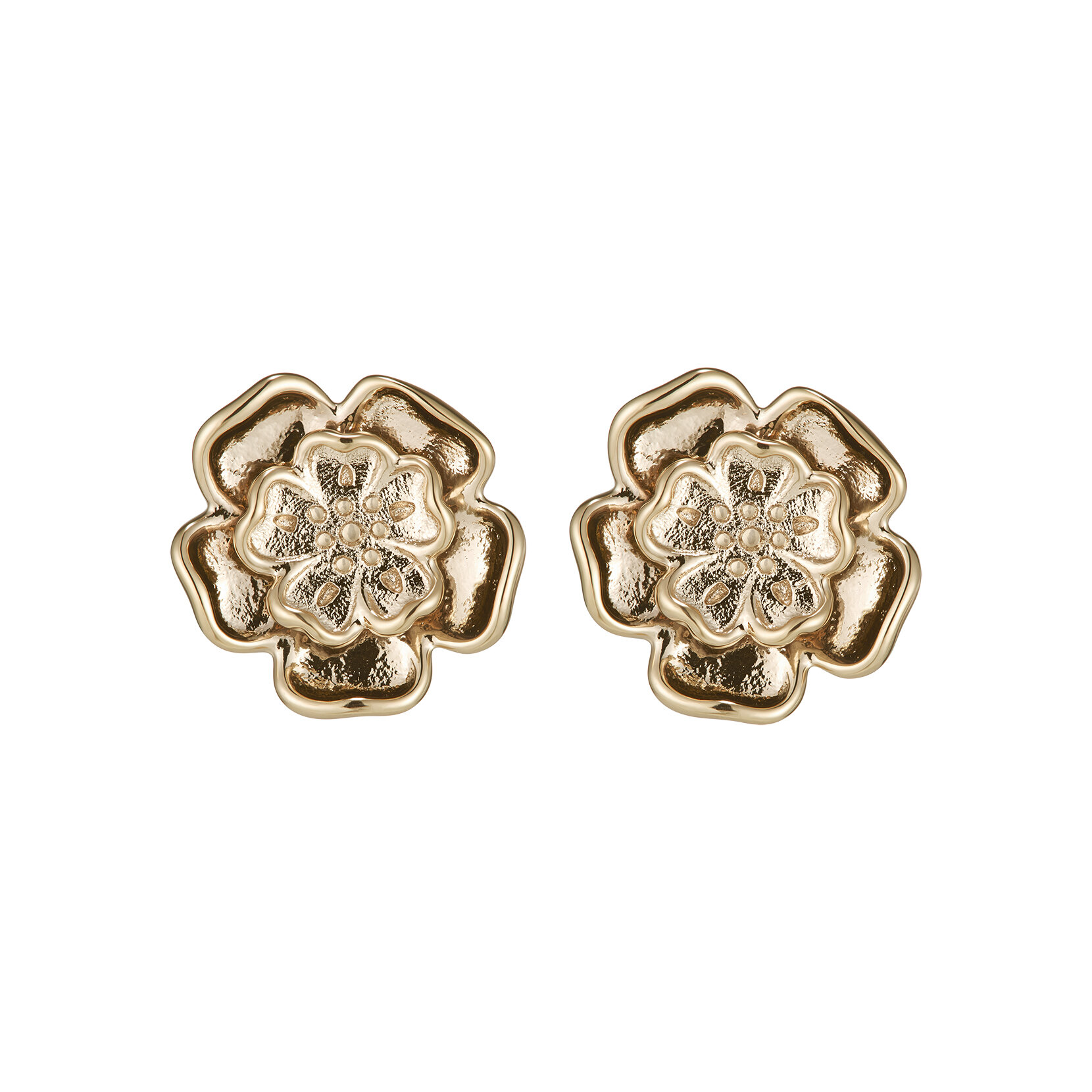 Tudor Rose Rose Gold Plated Stud Earrings