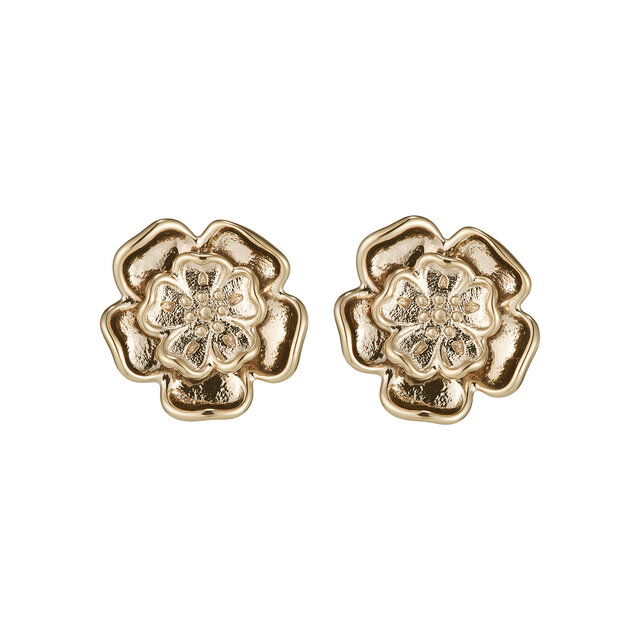 Tudor Rose Rose Gold Plated Stud Earrings