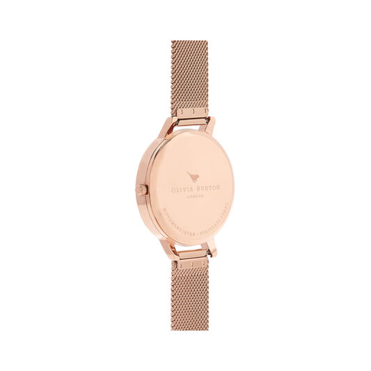 Rose Gold Sunray Mesh Watch