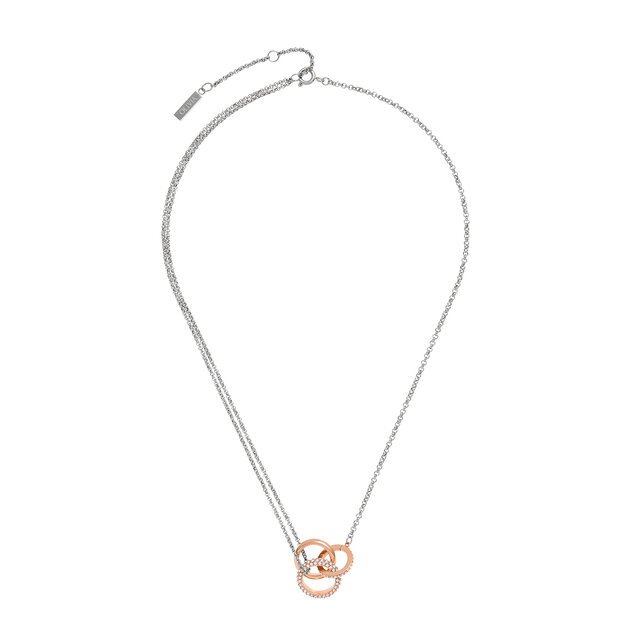 Entwine Silver & Rose Gold Necklace