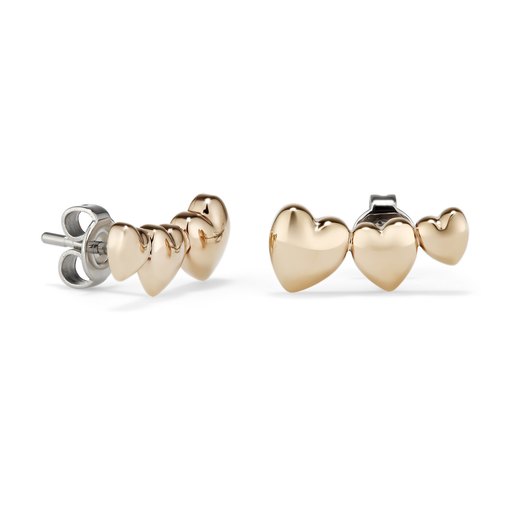 Mini Heart Rose Gold Plated Stud Earrings