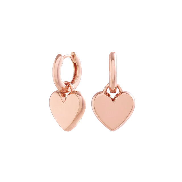 Rose Gold Heart Huggie Hoops