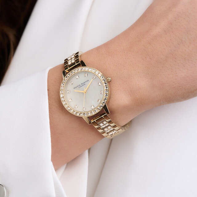 Montre Treasure cadran demi bracelet or