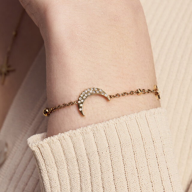 Bracelet Étoile polaire et Lune Or