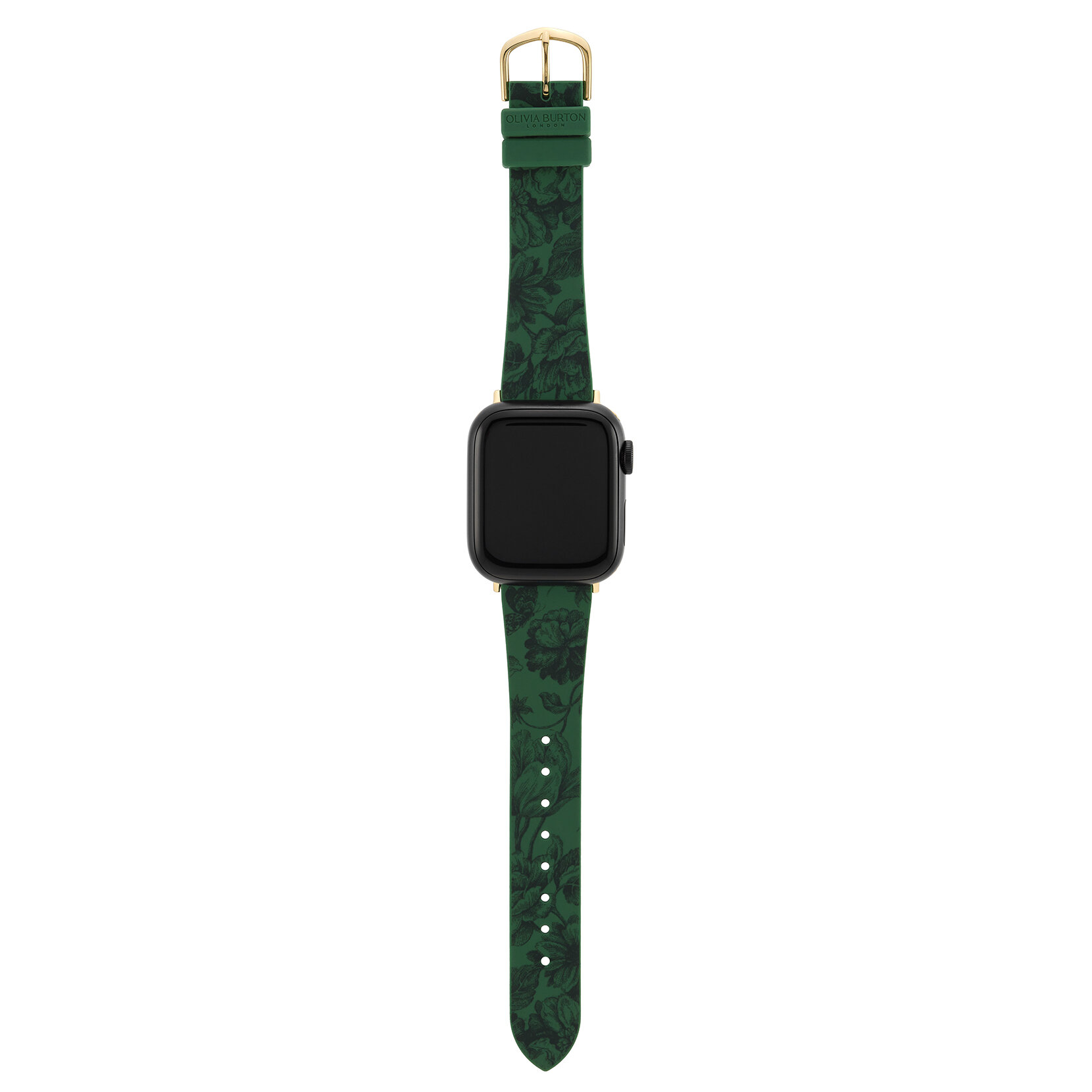 Bracelet en silicone Vert émeraude avec imprimé floral Onyx
