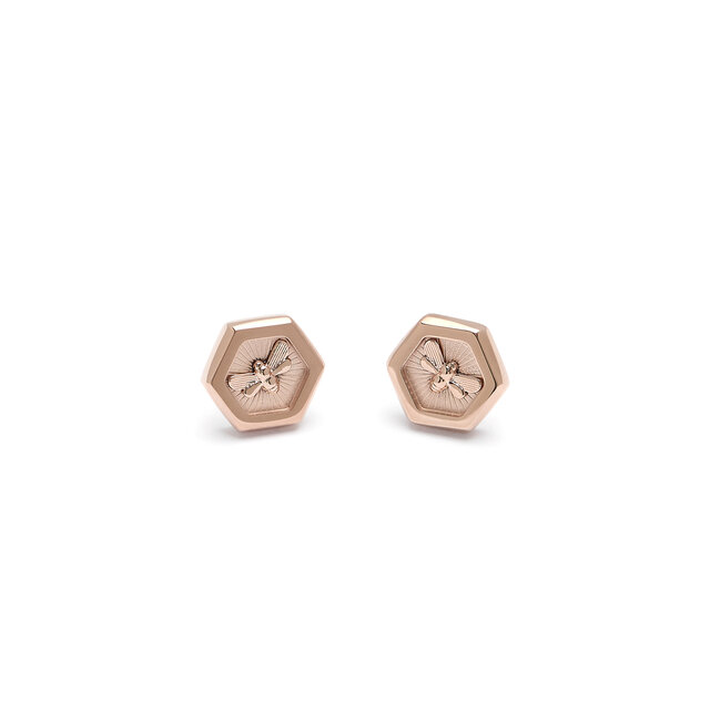 Minima Bee Carnation Gold Stud Earrings