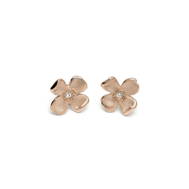 Clous d'oreilles Fleur de cornouiller Or rose