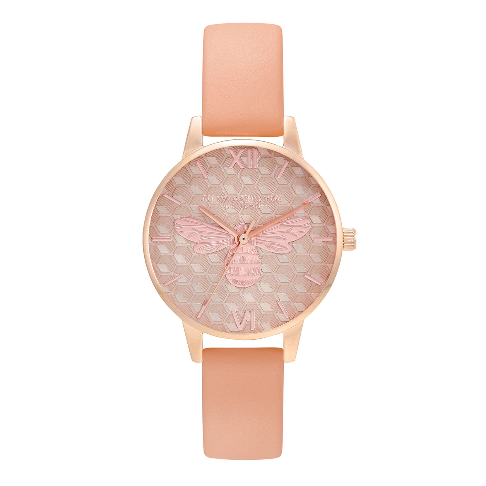 Montre Honey Bee à cadran Midi or rose et corail