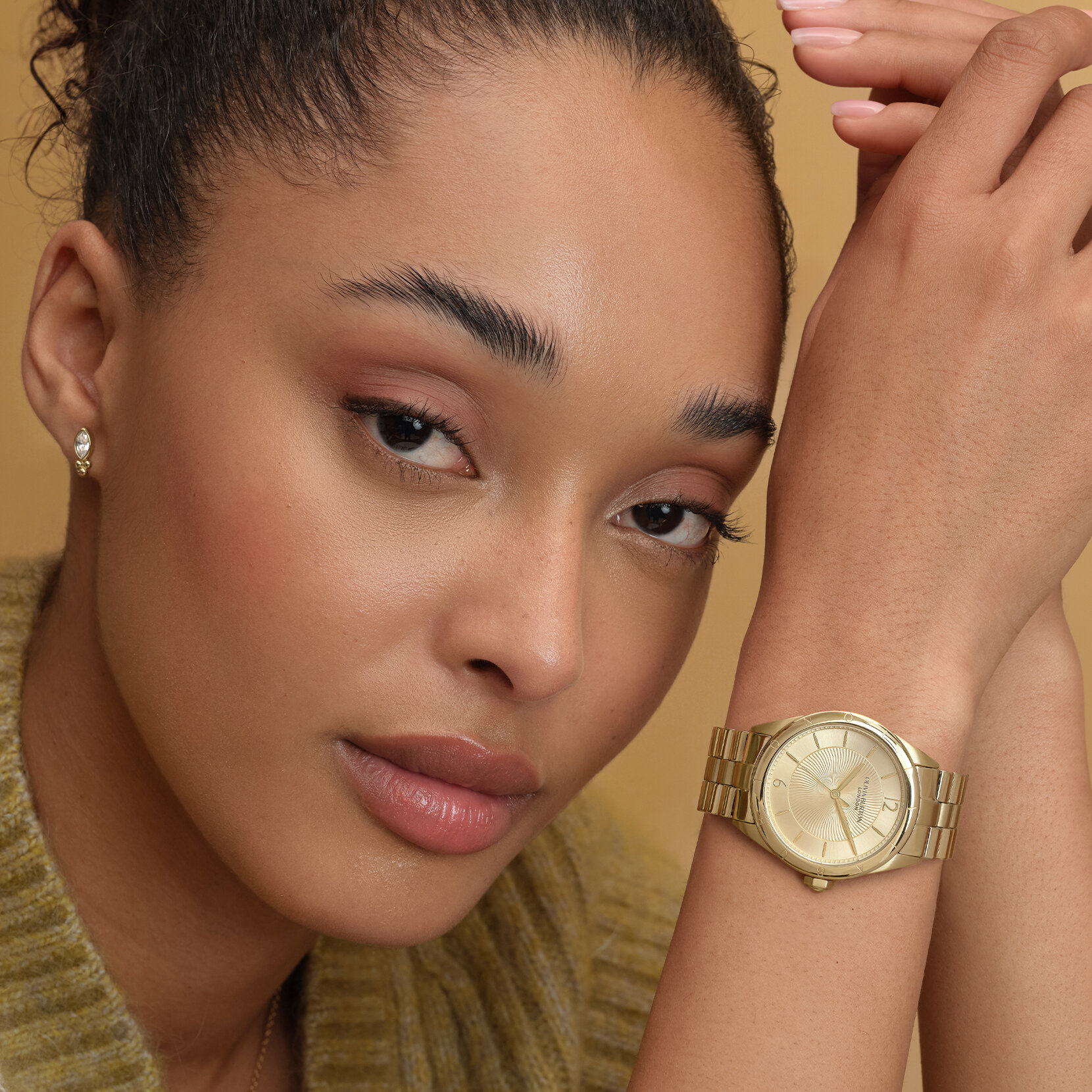 36mm Swirled Gold Bracelet Watch