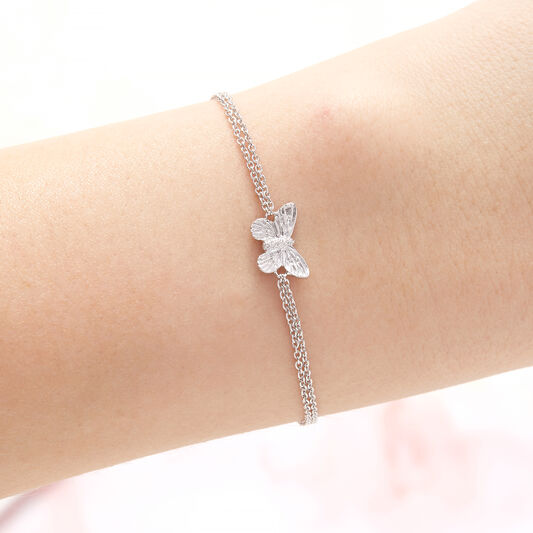 3D Butterfly Silver Bracelet