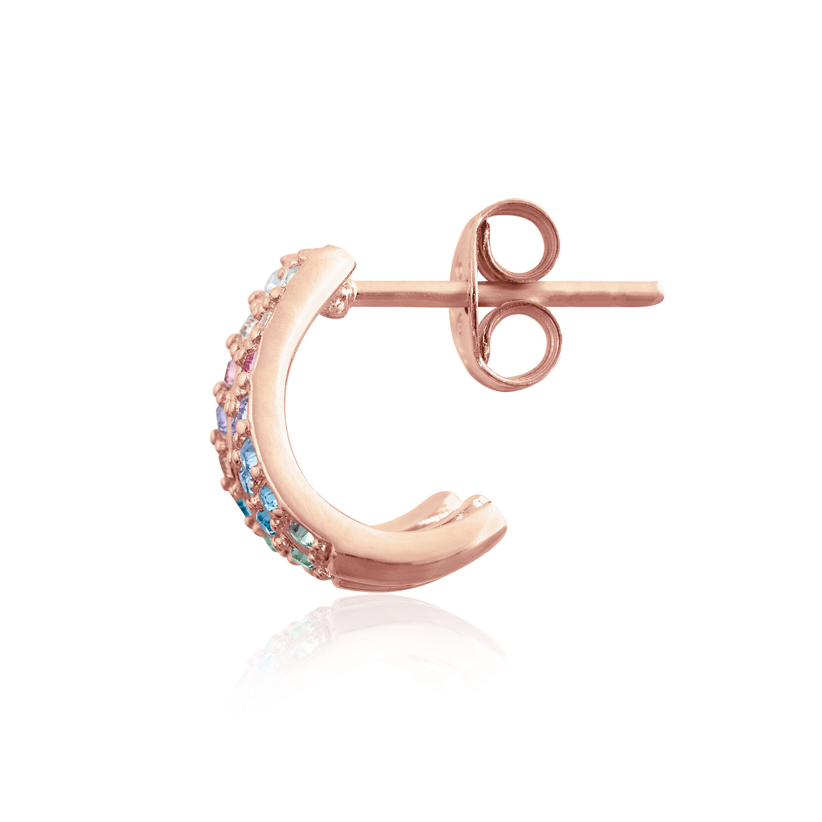 Rose Gold Rainbow Claw Earrings