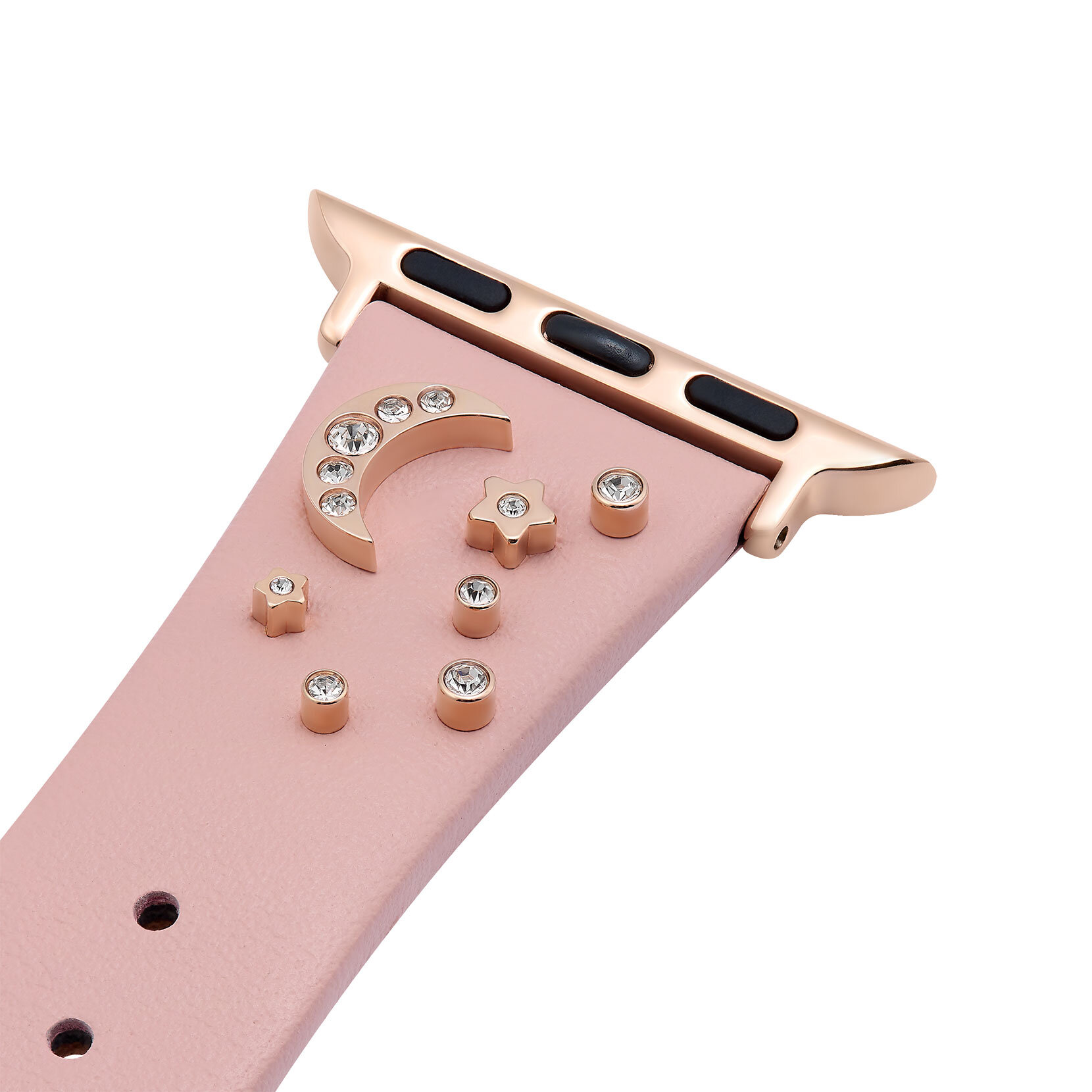 Bracelet cuir or rose et blanc poudré Celestial