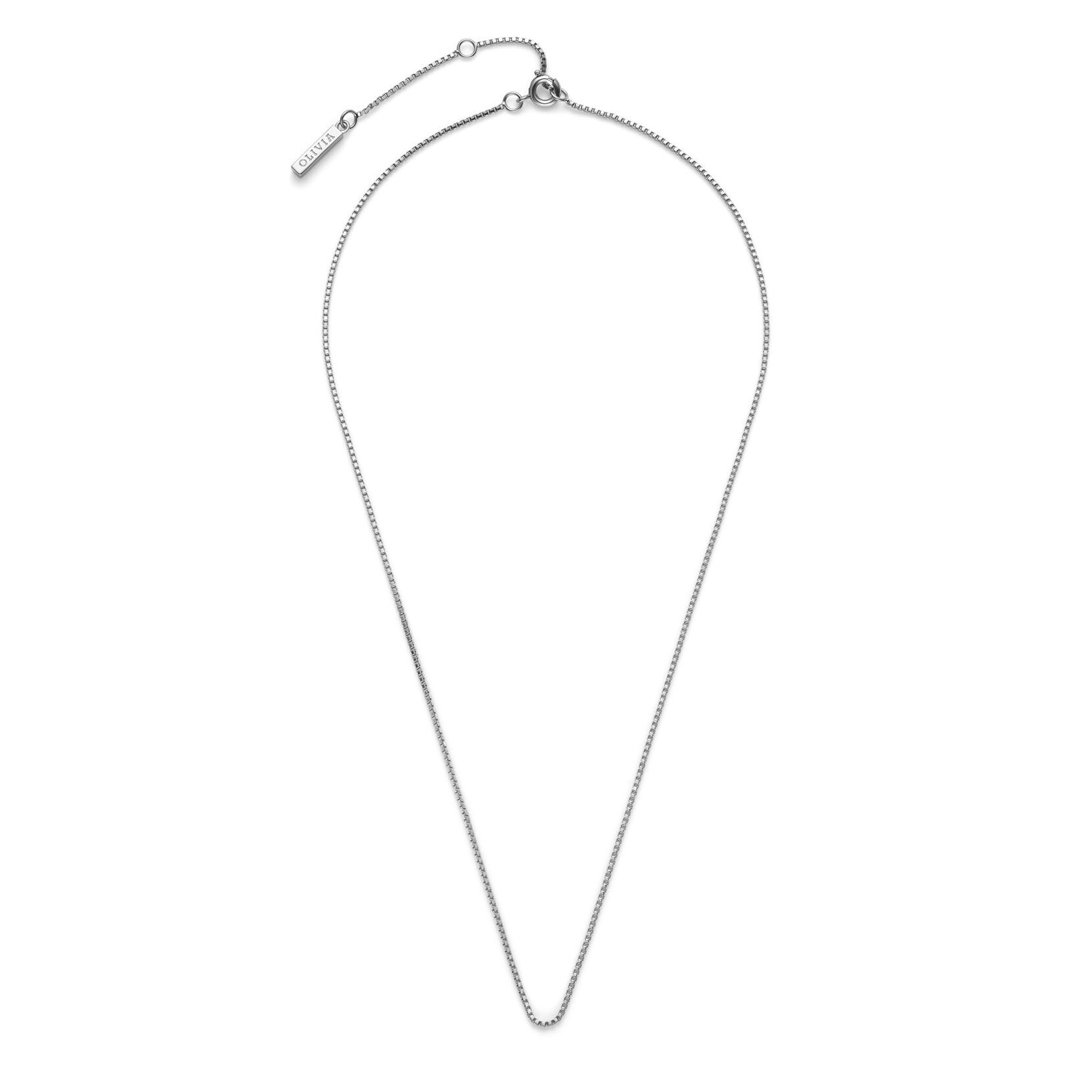 Venetian Silver Tone Box Chain Necklace