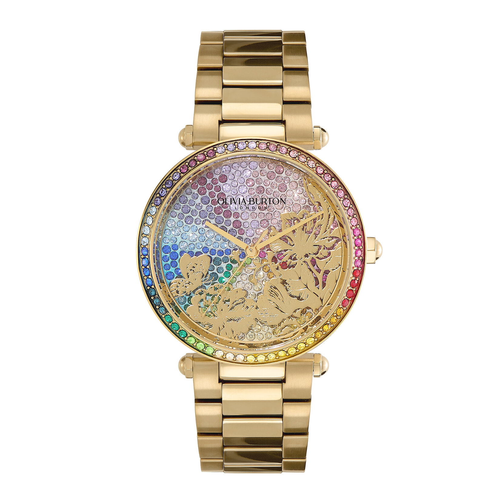 34mm Kaleido Bloom Rainbow & Gold Bracelet Watch
