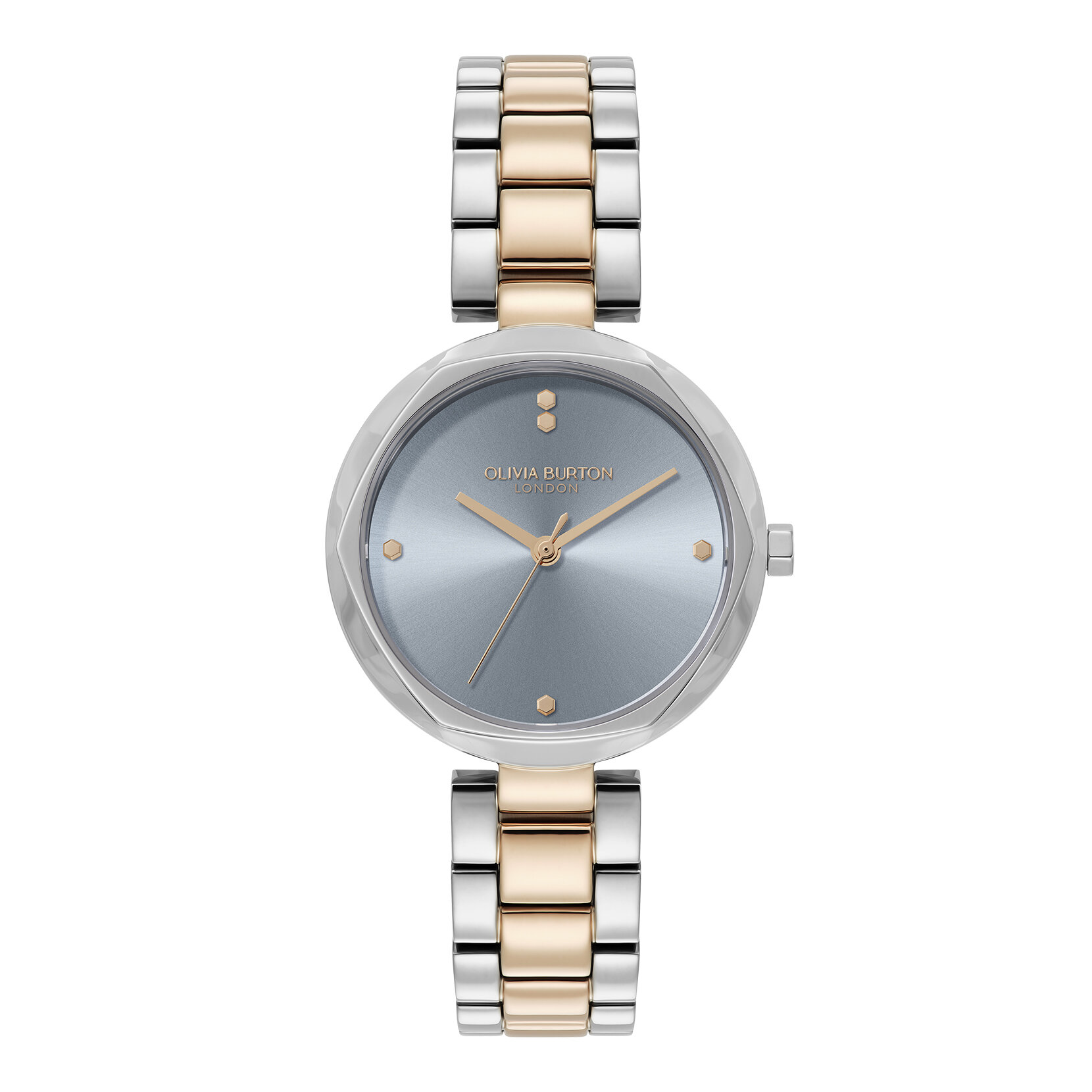 Montre Dimension avec Fermoir en T Bleu Craie & Bracelet Bicolore 32mm