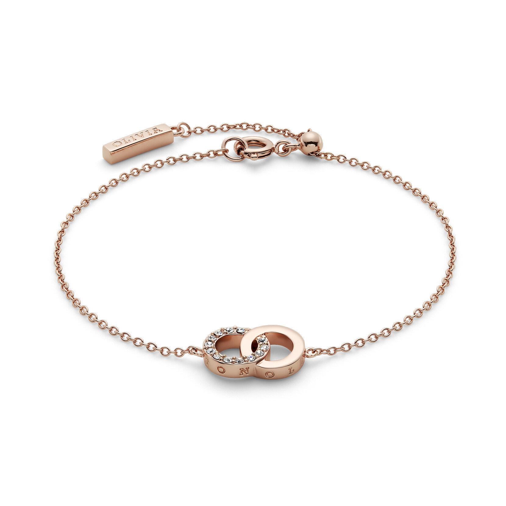 Bracelet chaîne Bejewelled Interlink or rose