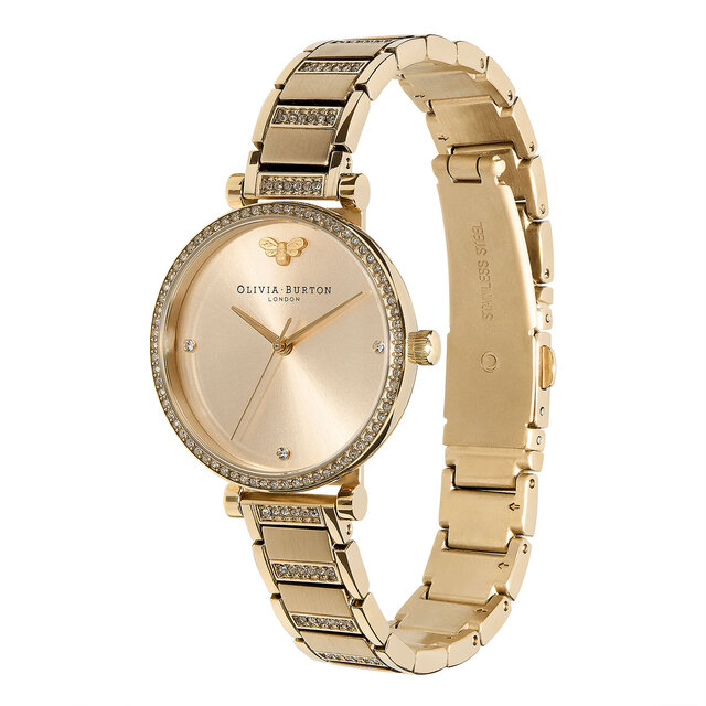 Montre Belgrave Tbar nude à bracelet or 32 mm