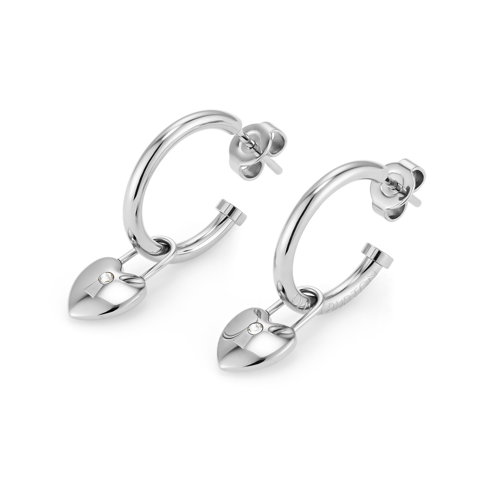 Créoles Locked Heart Argent