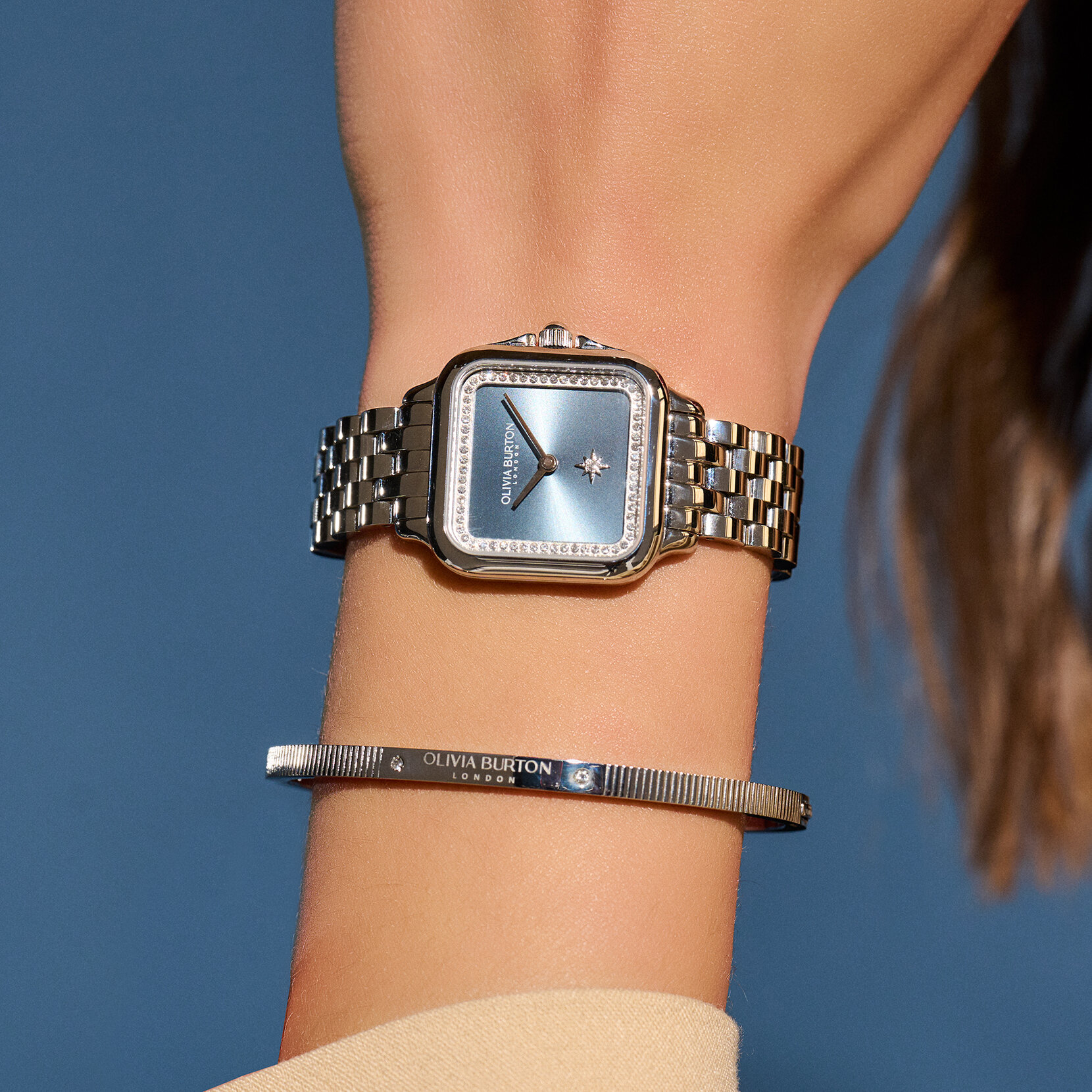28mm Grosvenor Blue & Silver Bracelet Watch