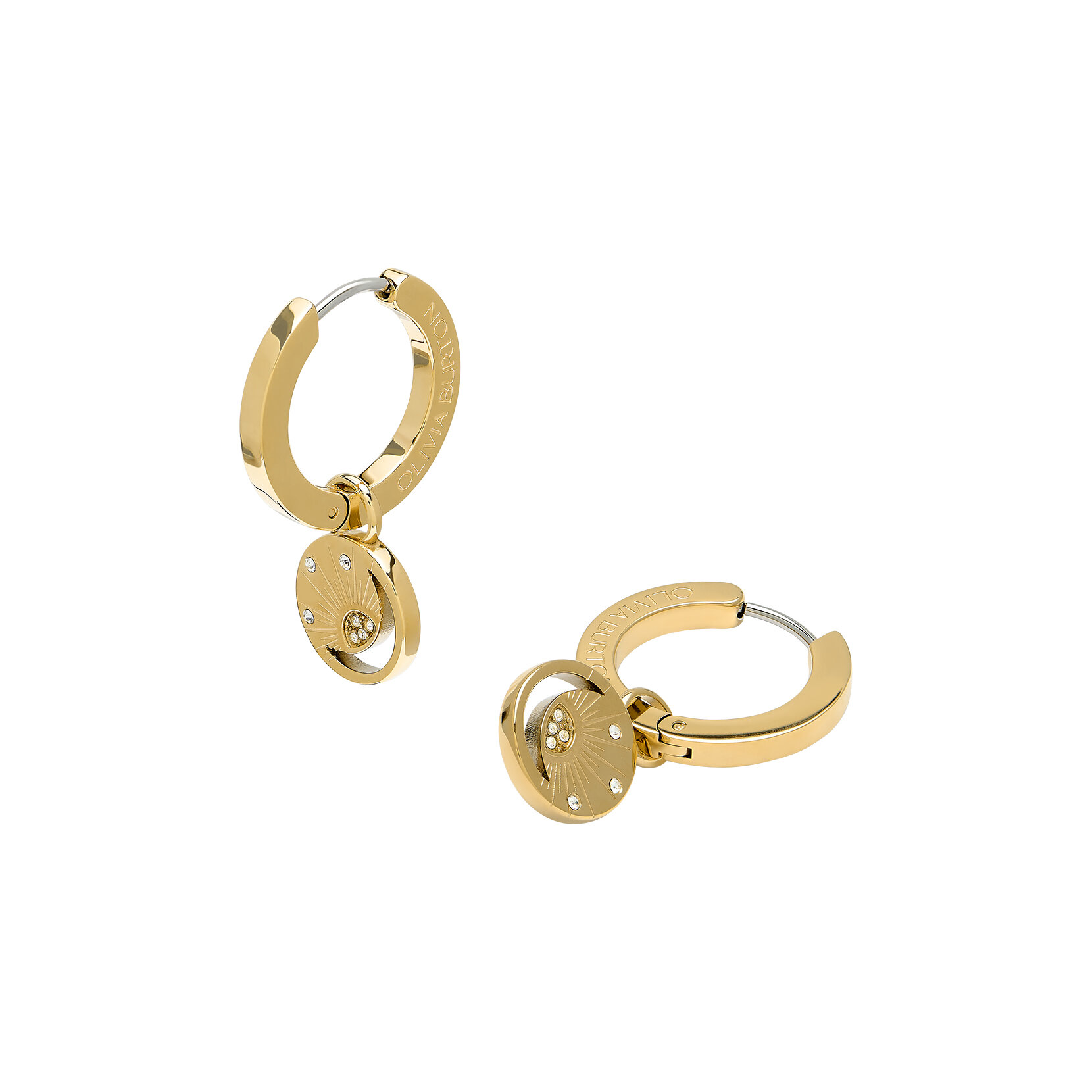 Boucles d'oreilles Créoles Soleil Céleste Plaqué Or