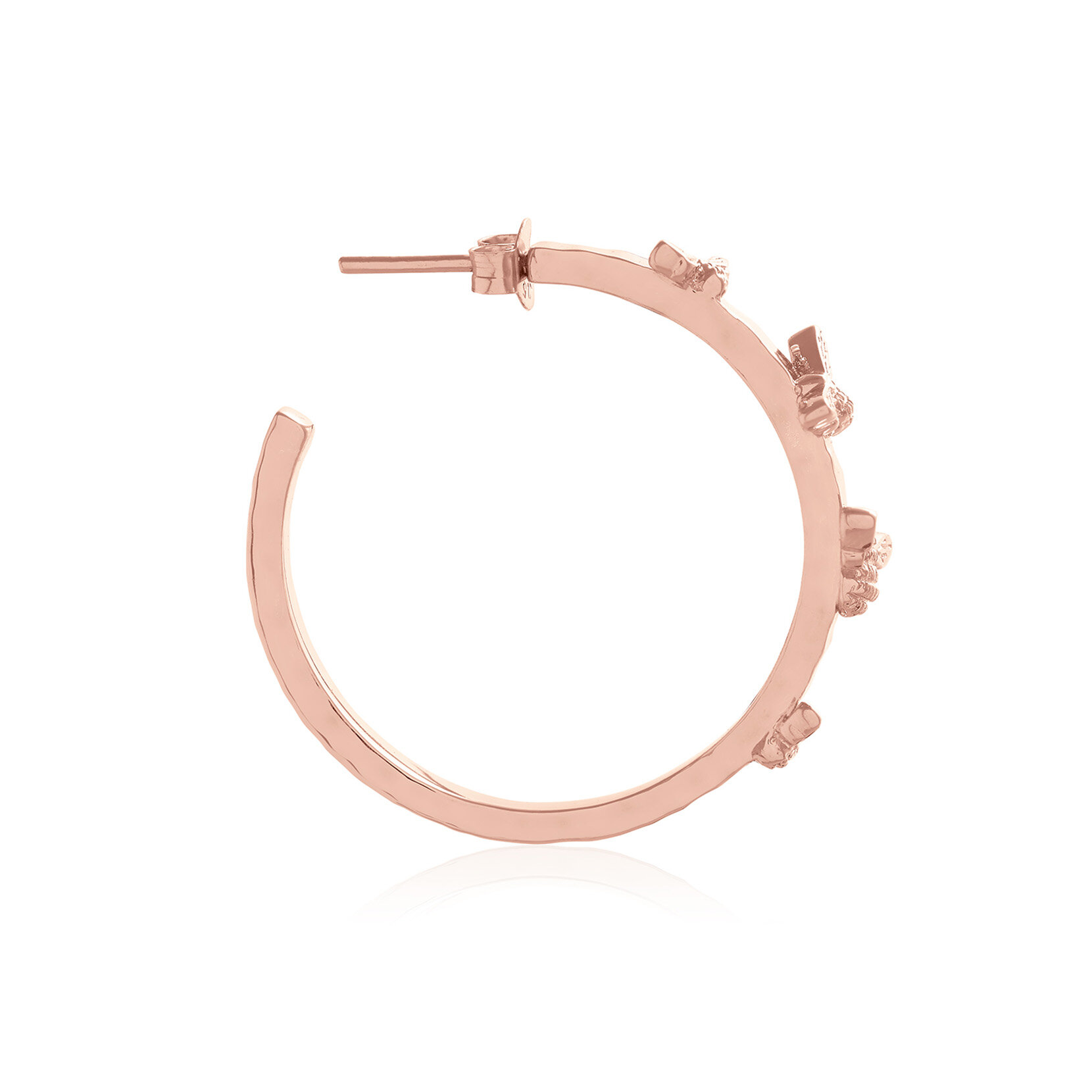 Rose Gold Bee Hoop Earrings