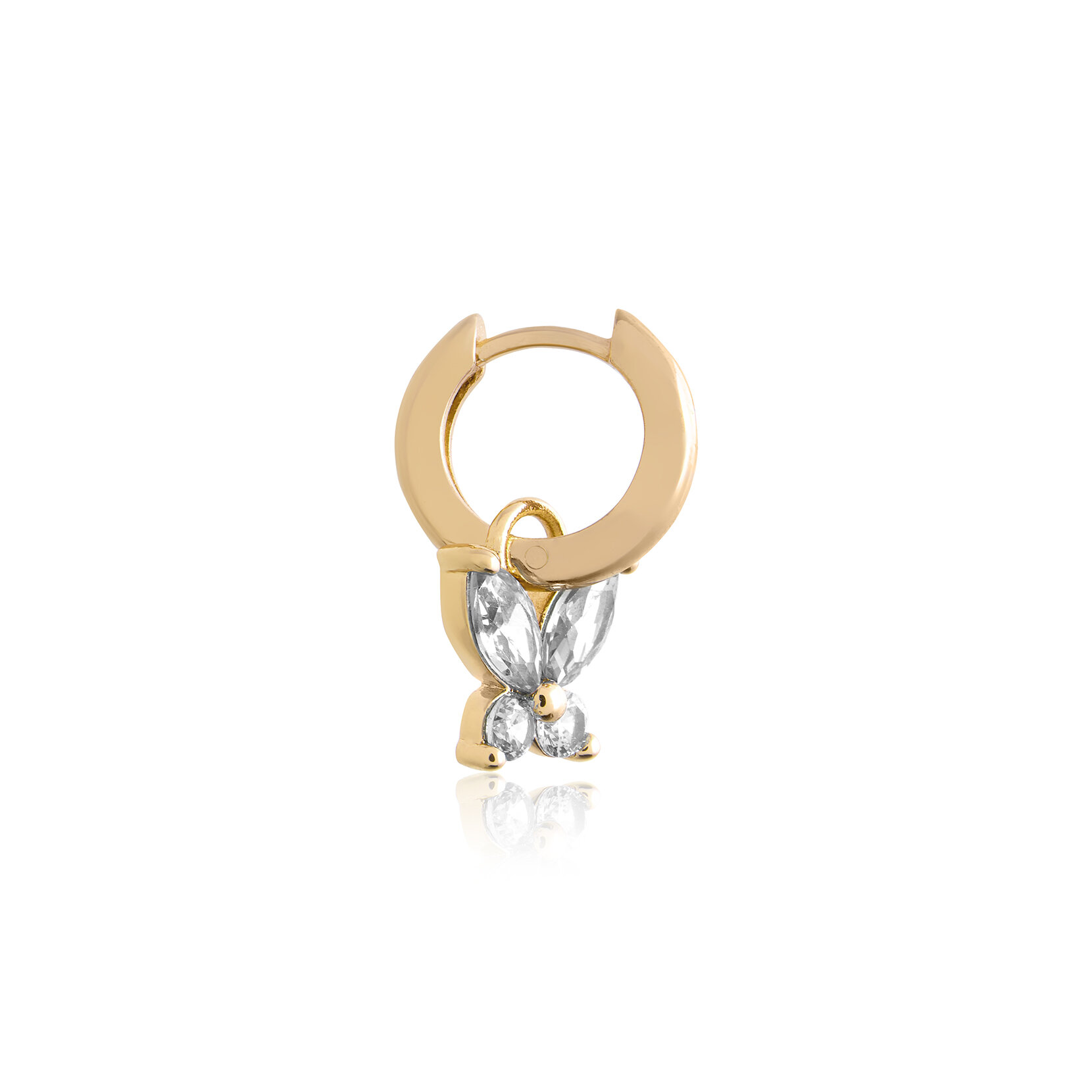 Dormeuses Sparkle Butterfly Marquise Butterfly or