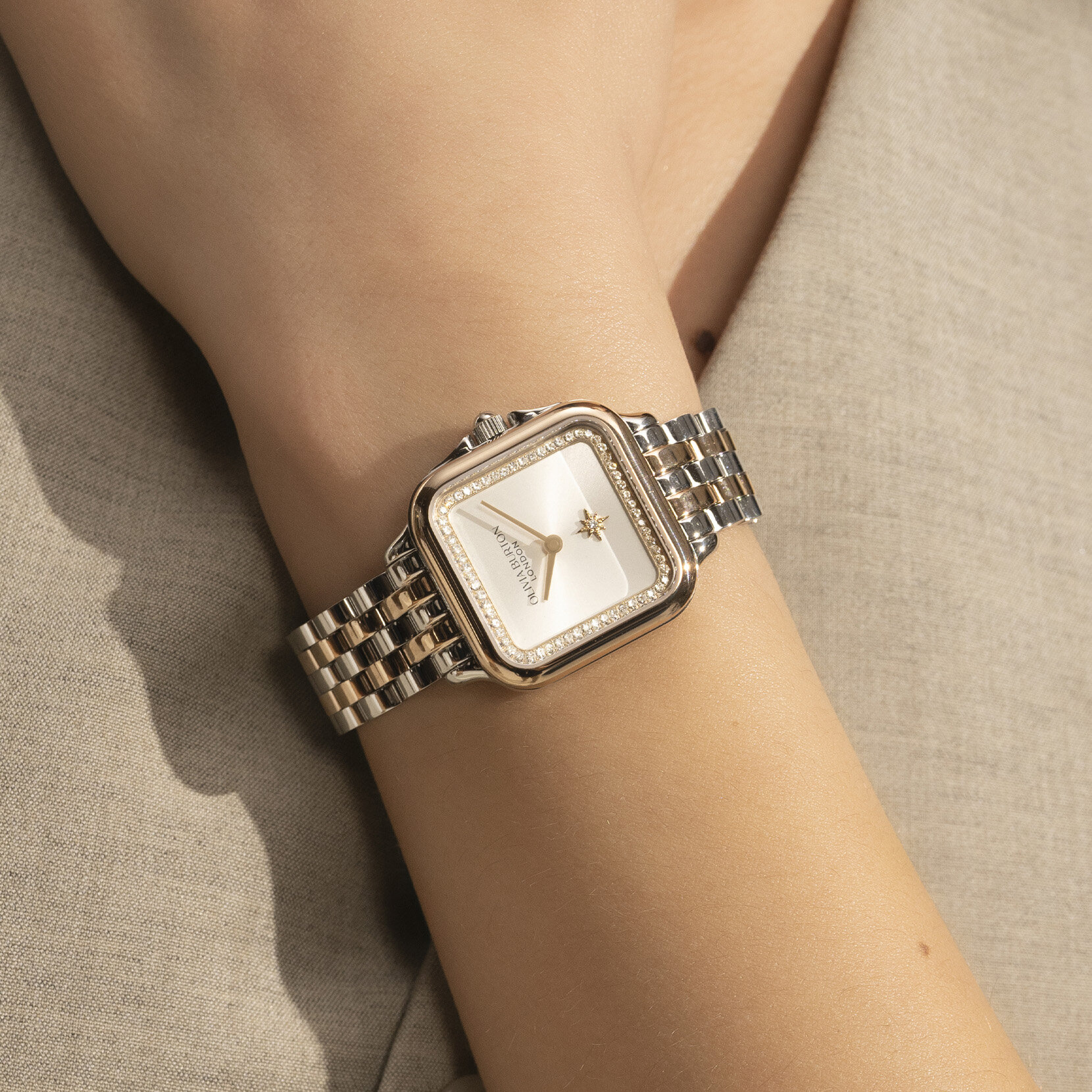 28mm Grosvenor White & Two Tone Bracelet Watch