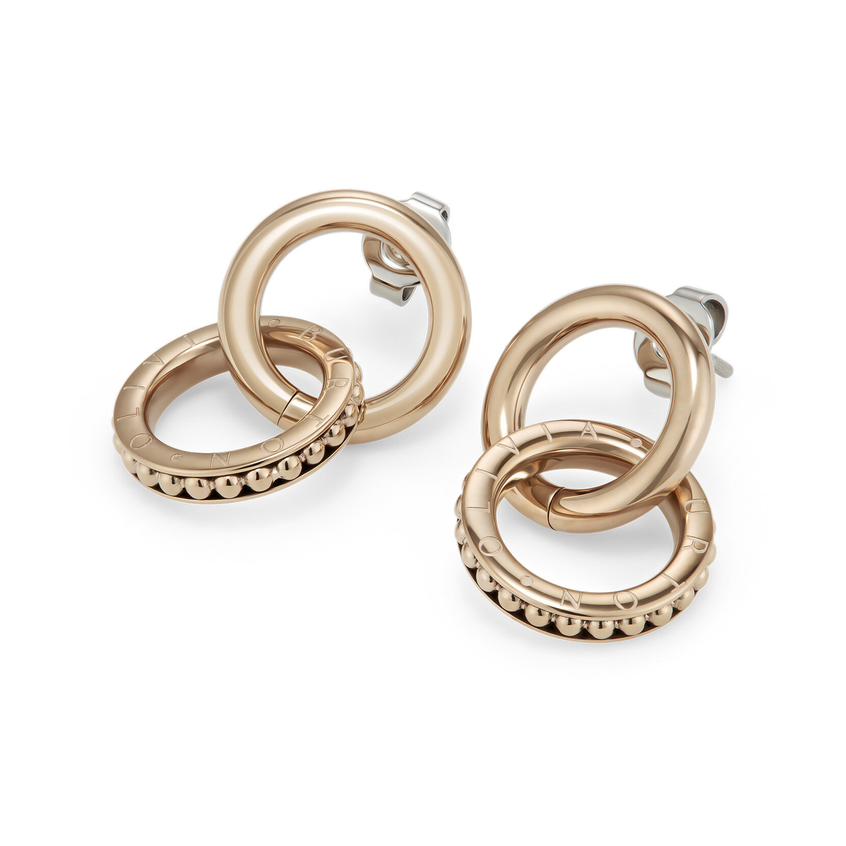 Boucles d'oreilles Amity Interlock Plaqué Or Rose
