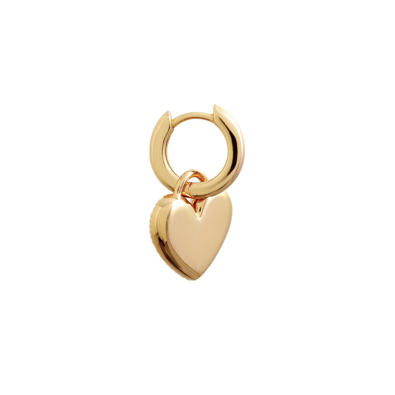 Gold Heart Huggie Hoops