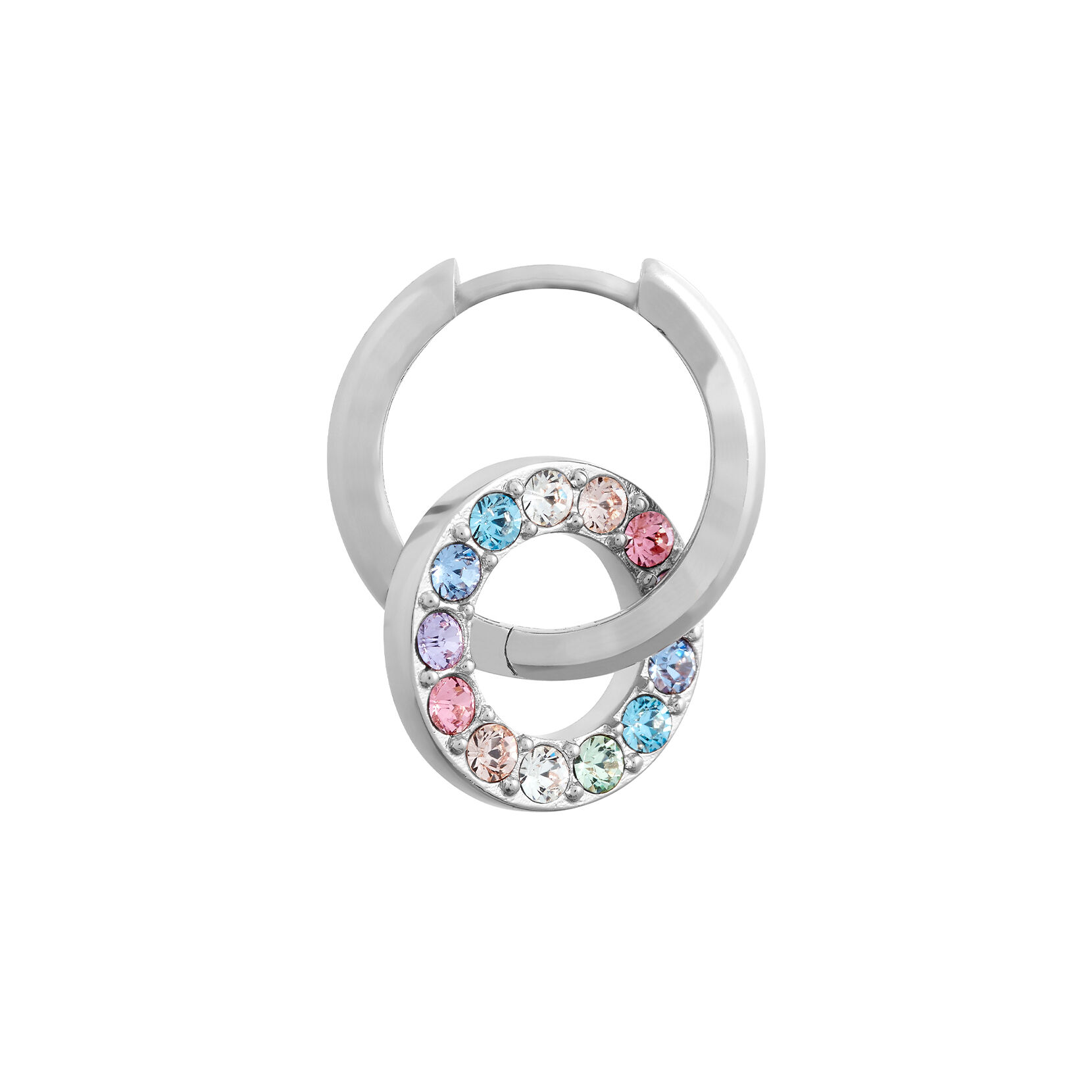 Dormeuses Rainbow Halo argent