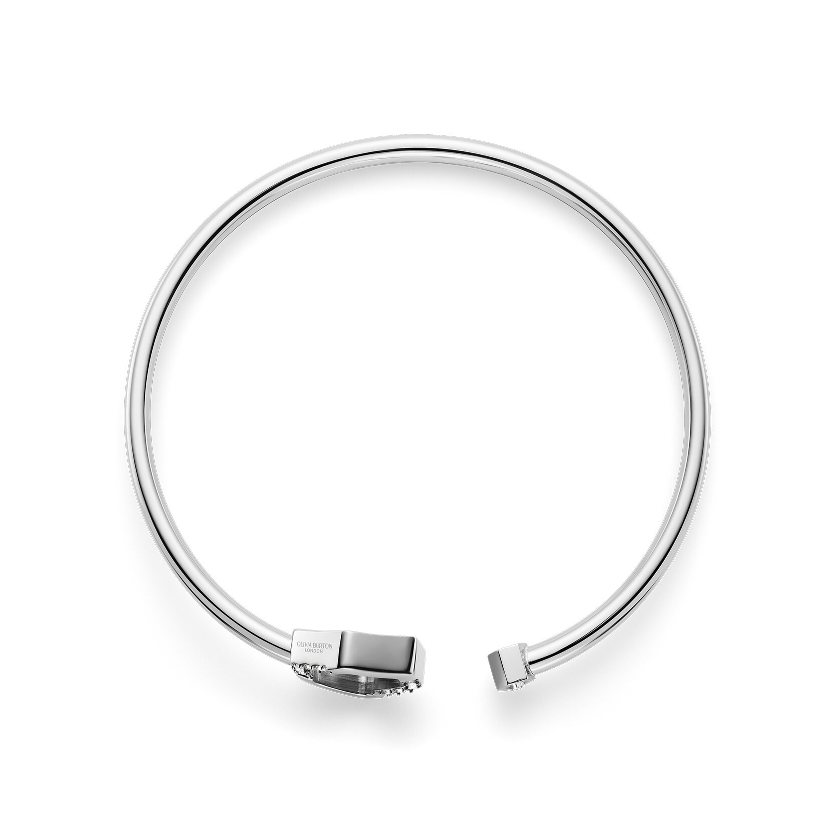 Bracelet Jonc Crystal Honeycomb Argent