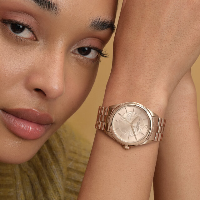 36mm Swirled Rose Gold Bracelet Watch