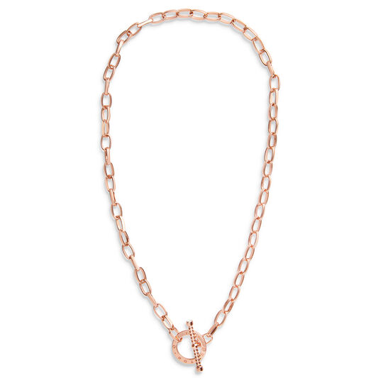 Bejewelled T-Bar Necklace Rose Gold