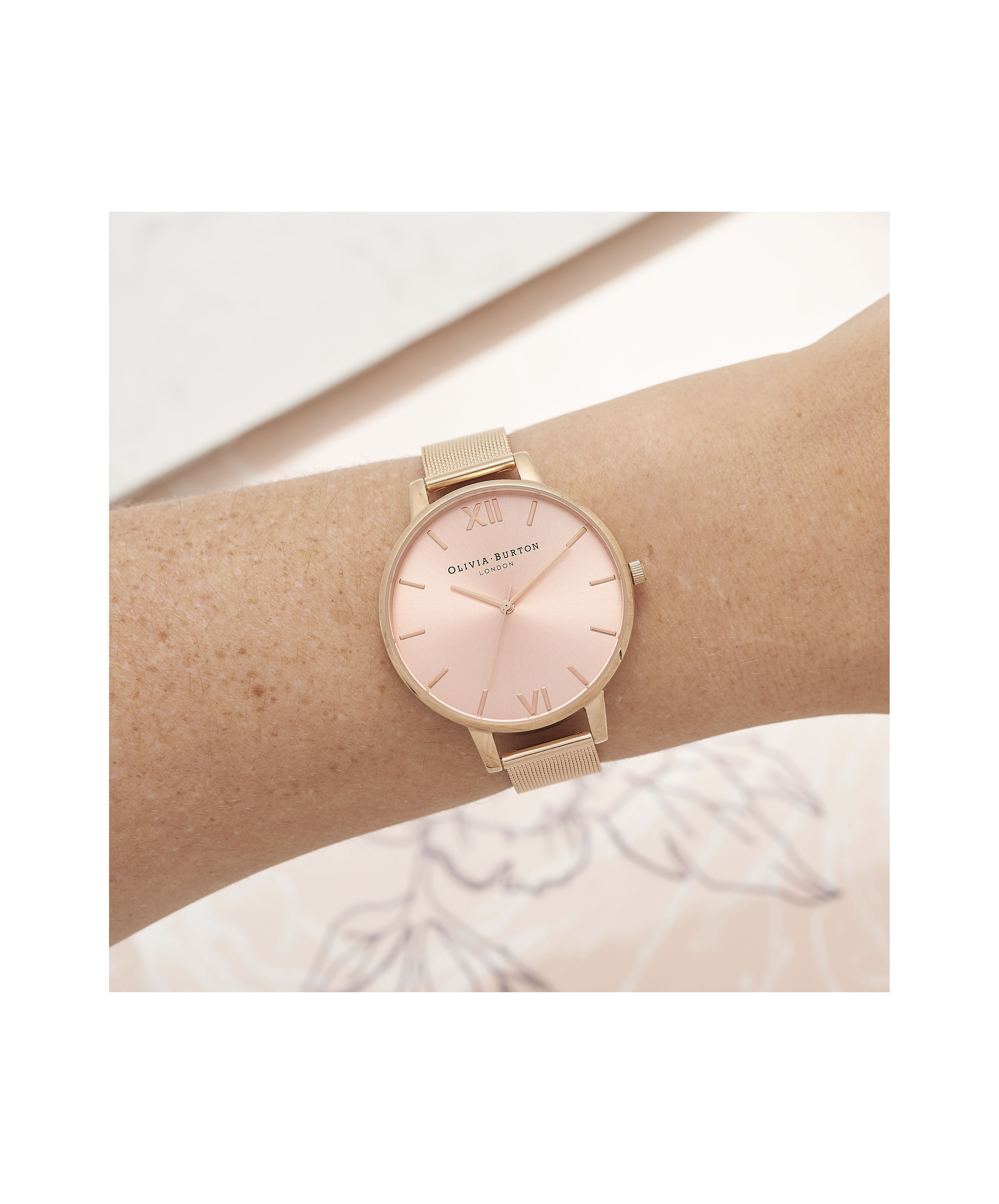 Sunray dial midi on sale dial silver mesh