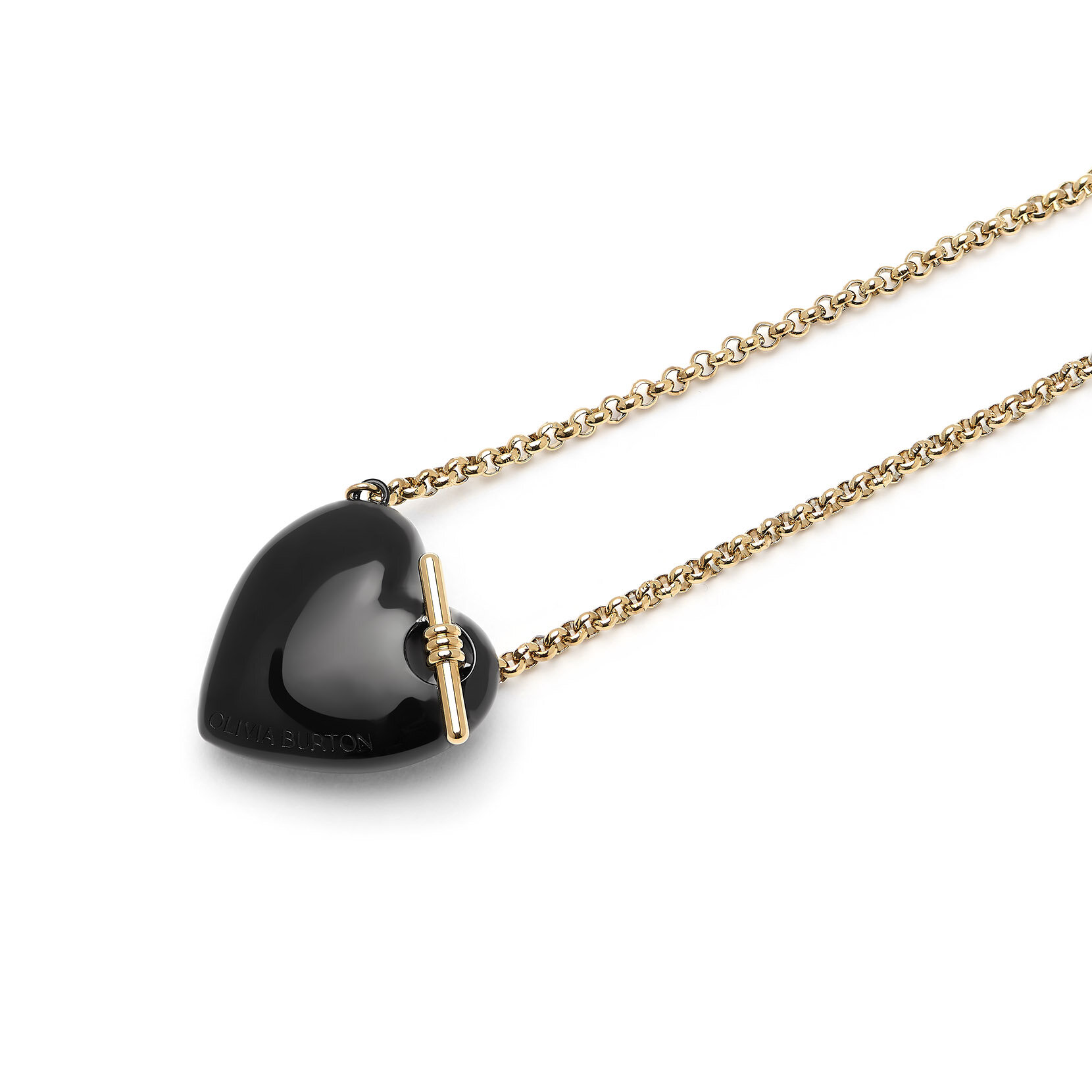 Collier Cœur et Nœud Or et Noir