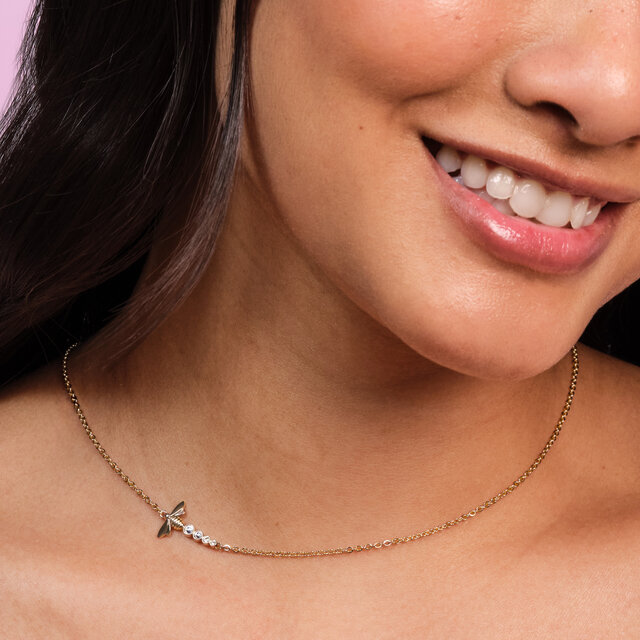 Collier Superposition Ever Stacked Abeille Plaqué Or Rose