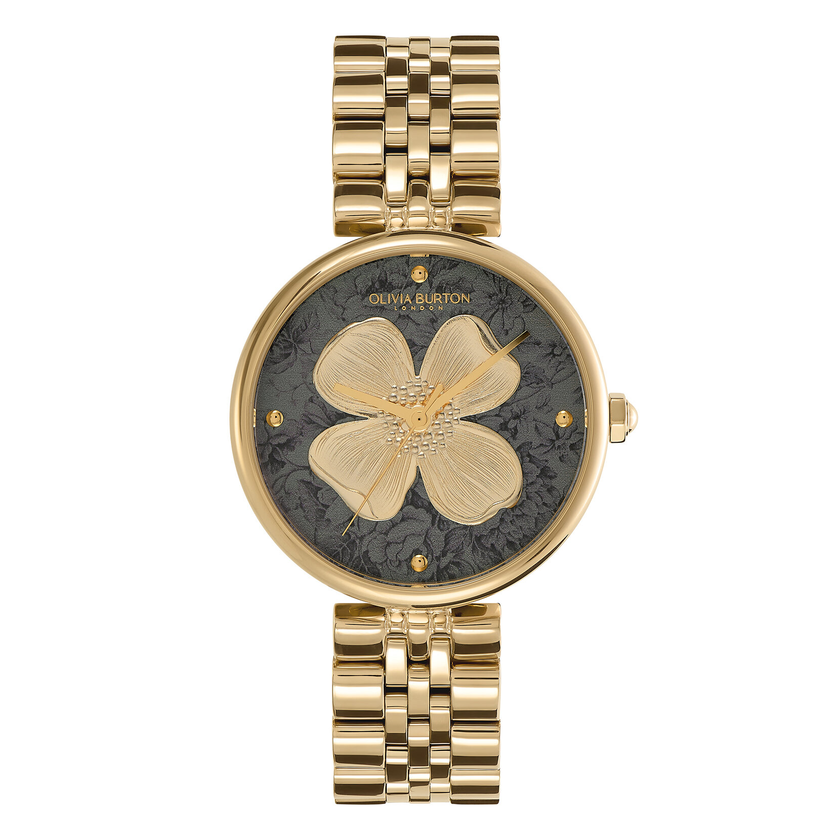 36mm Dogwood T-Bar Black & Gold Bracelet Watch