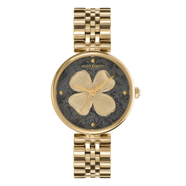 36mm Dogwood T-Bar Black & Gold Bracelet Watch