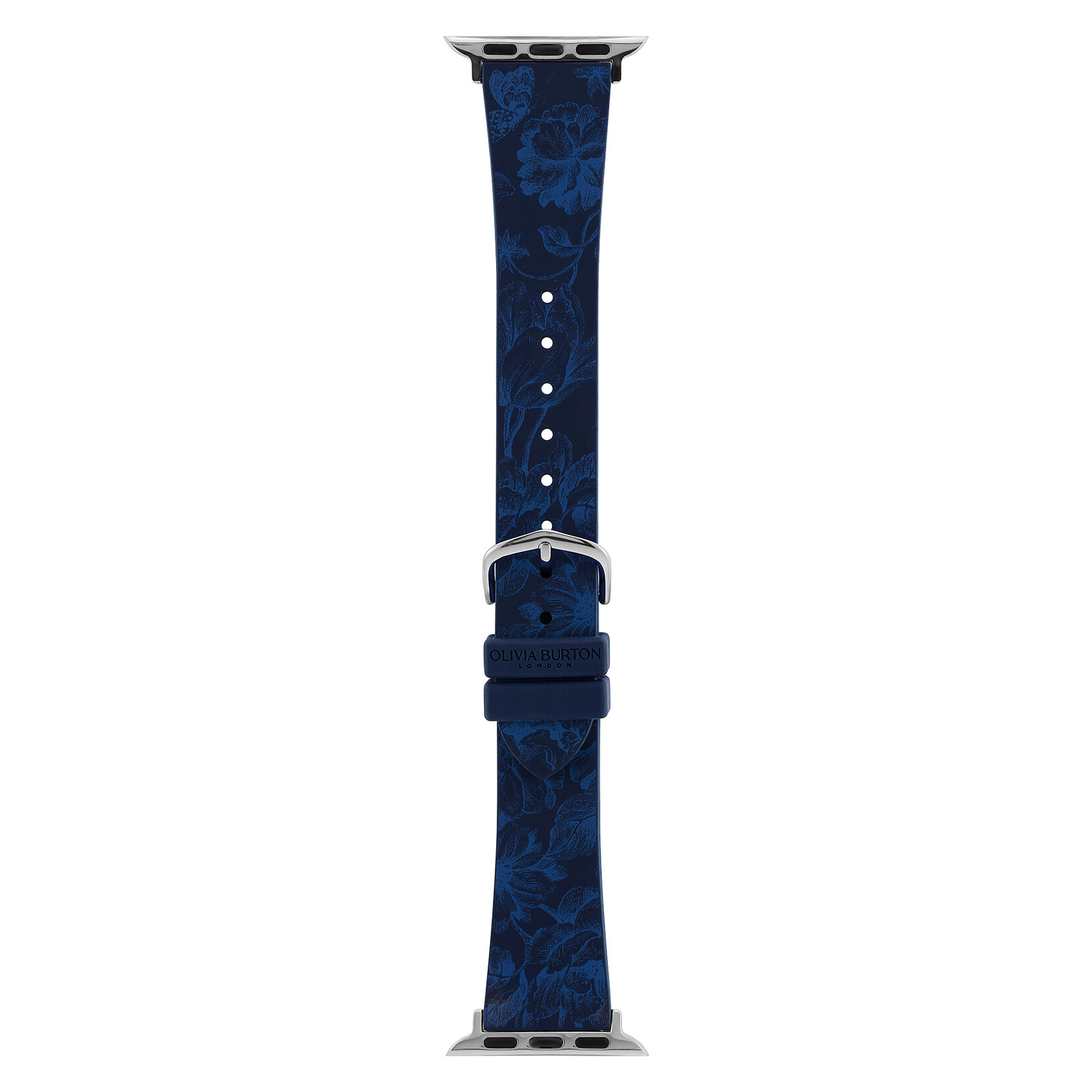 Bracelet en silicone Bleu saphir avec imprimé floral Bleu marine